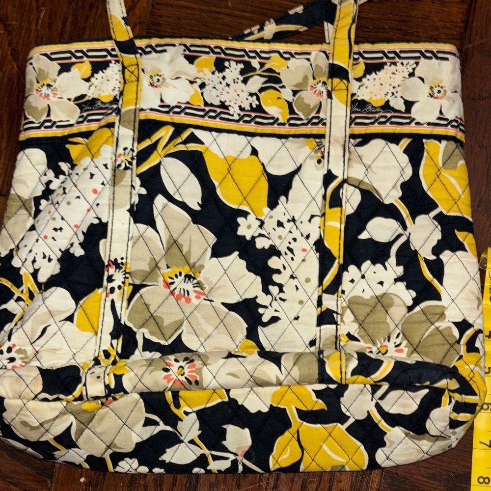 Vera Bradley Yellow and Black Floral Shoulder Bag - Picture 9 of 11